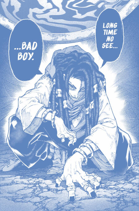 Jabber Wonger manga panel, "Long time, no see... Bad boy."